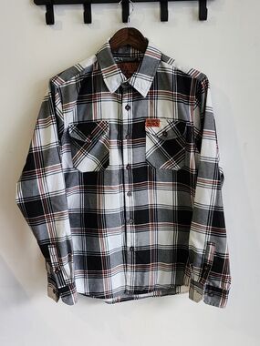 Dixxon Flannel Men's Black & White Plaid Button-Up Shirt